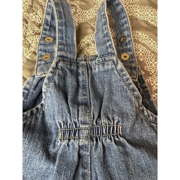 Vintage 6-9 Months 90s Faded Glory Overalls Denim Jean Embroidered Flowers - Picture 14 of 14